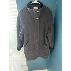 Avoca Womens Wool Cashmere Coat Dark Gray Made In Ireland Size 6